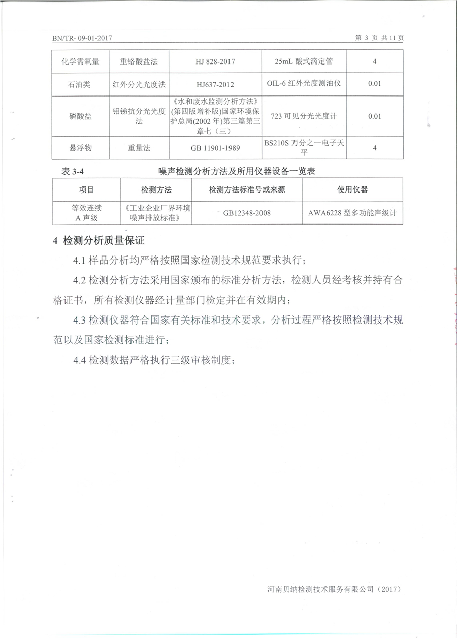 河南力帆樹民車業有限公司8月份特征污染物年度例行檢驗報告
